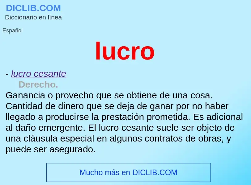 Was ist lucro - Definition