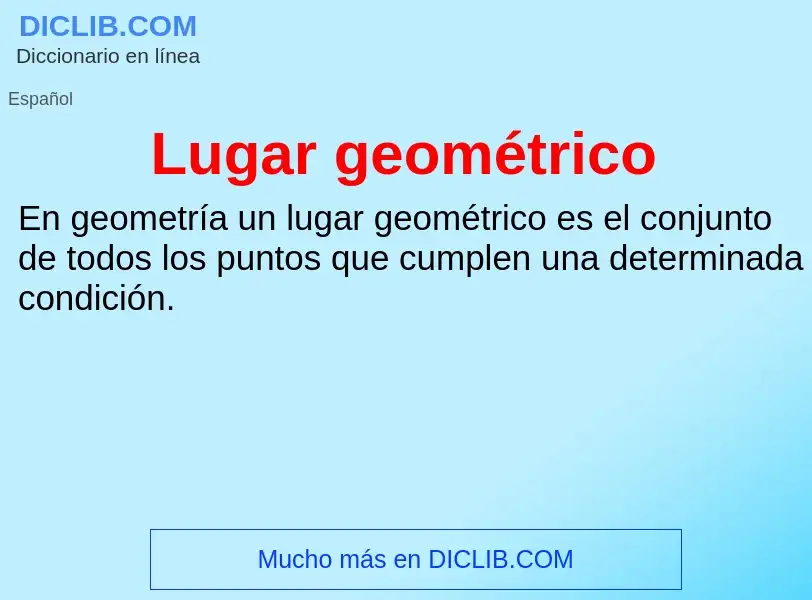 What is Lugar geométrico - definition