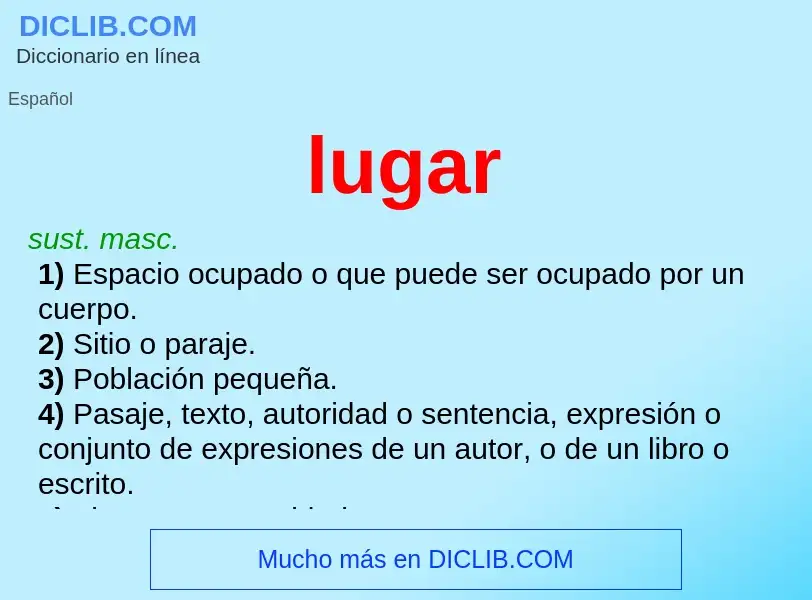 Wat is lugar - definition