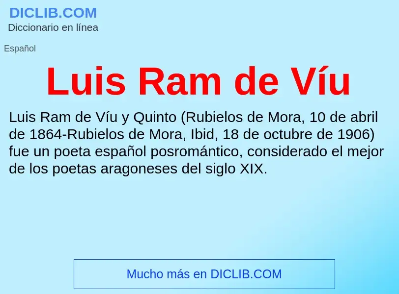 Что такое Luis Ram de Víu - определение