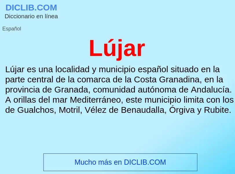 What is Lújar - meaning and definition