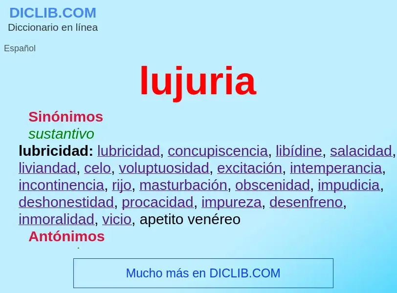 What is lujuria - definition