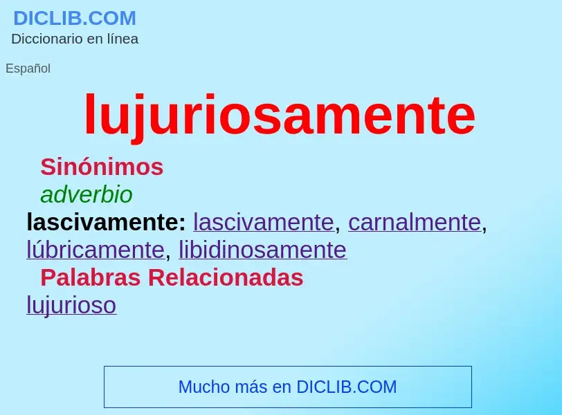 What is lujuriosamente - definition