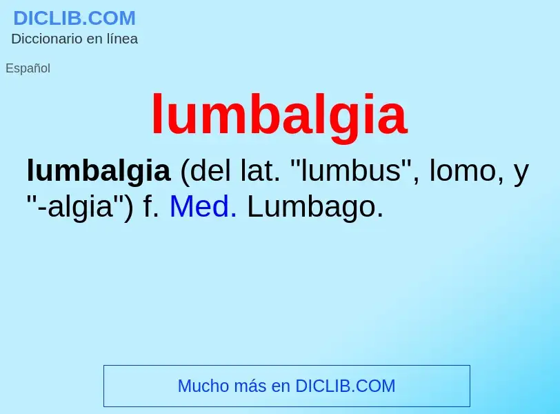 What is lumbalgia - meaning and definition