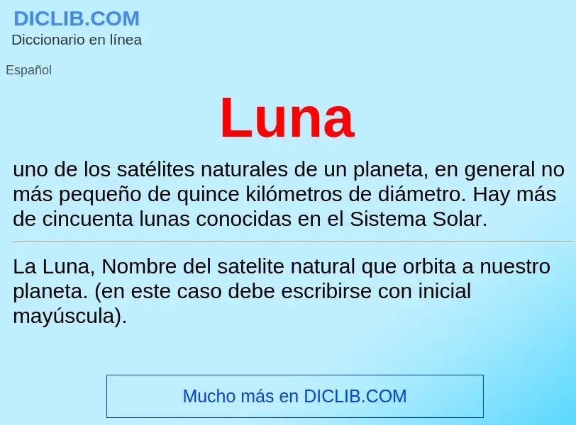 ¿Qué es Luna? - significado y definición