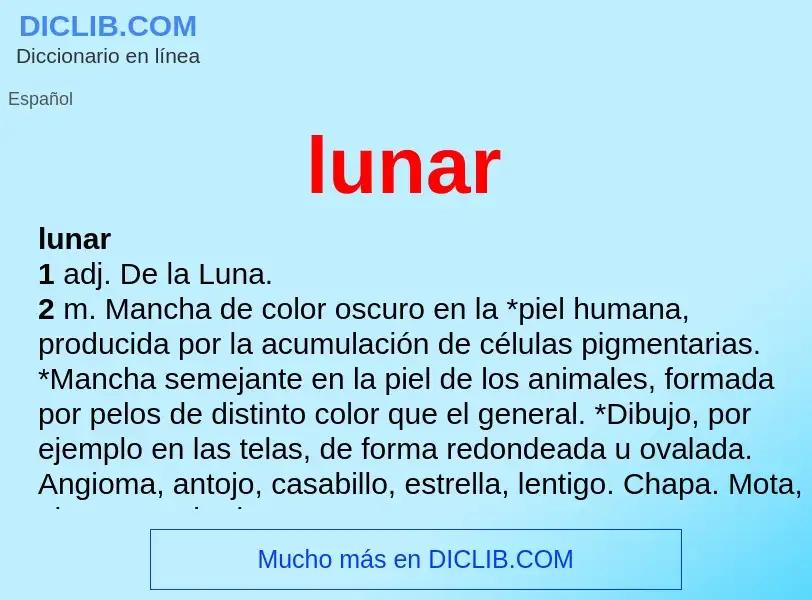 What is lunar - meaning and definition