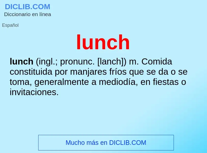 What is lunch - meaning and definition