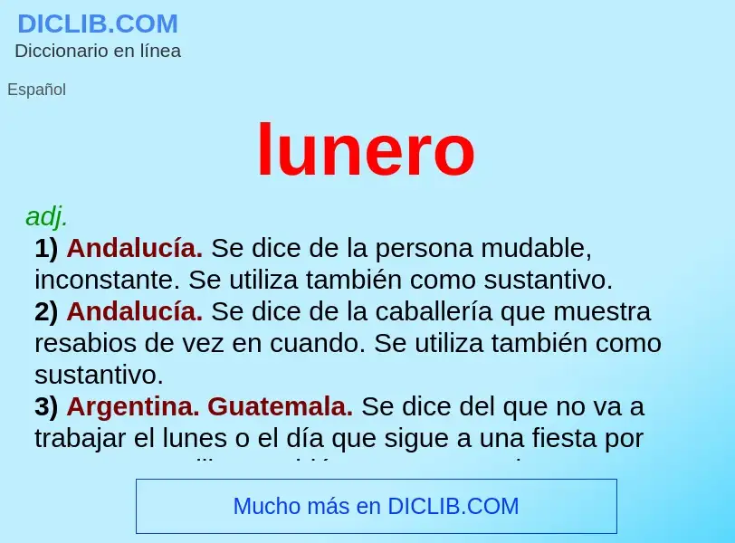 What is lunero - meaning and definition