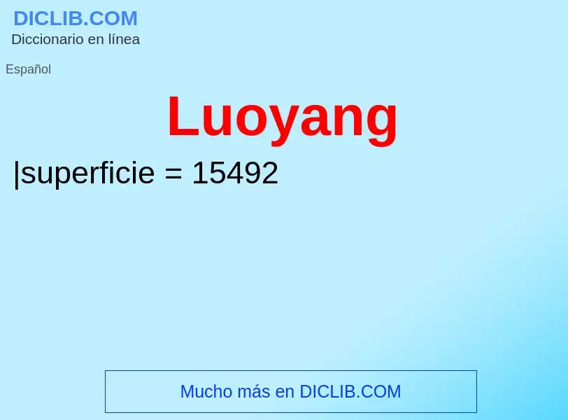 ¿Qué es Luoyang? - significado y definición