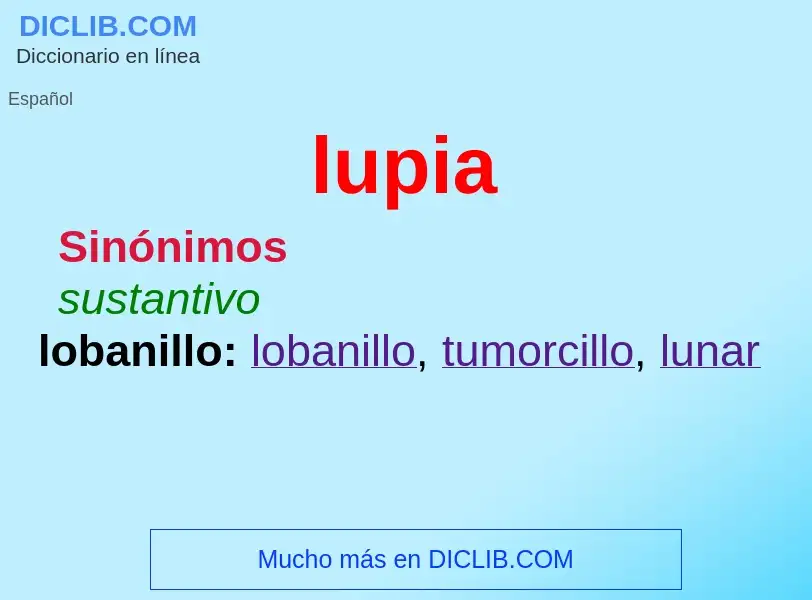 O que é lupia - definição, significado, conceito