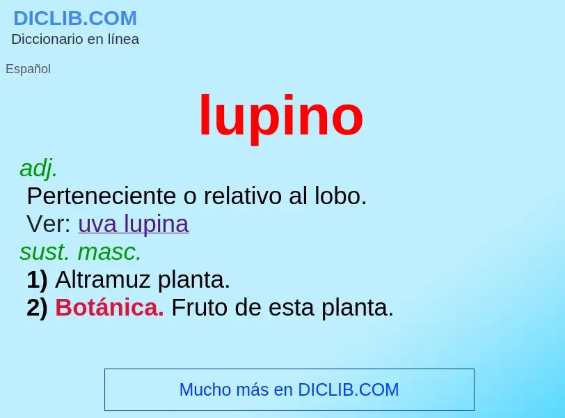 O que é lupino - definição, significado, conceito