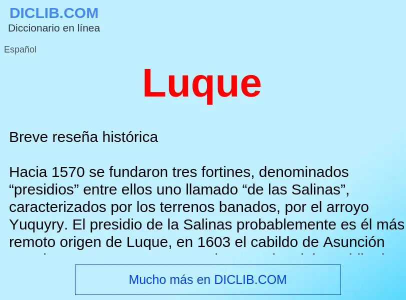 O que é Luque  - definição, significado, conceito