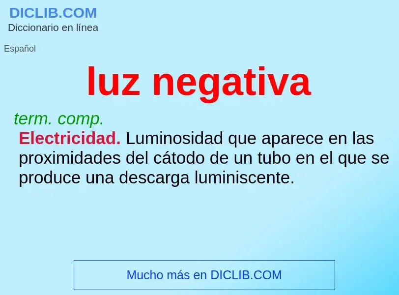 ¿Qué es luz negativa? - significado y definición