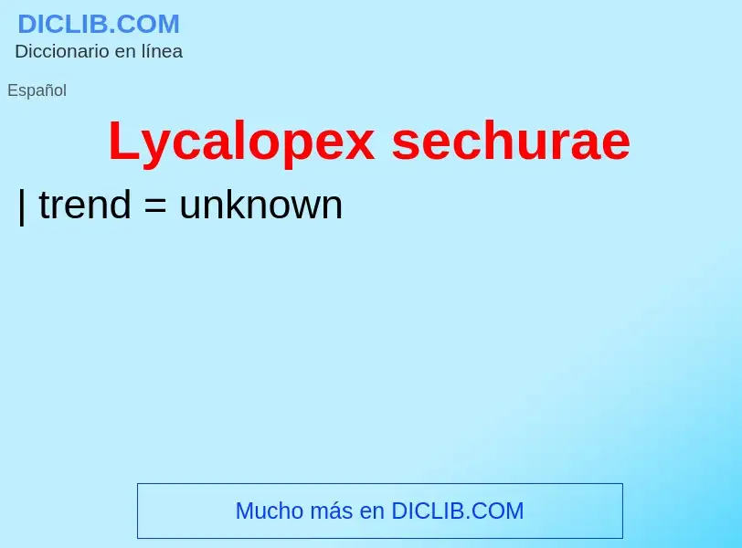 ¿Qué es Lycalopex sechurae? - significado y definición