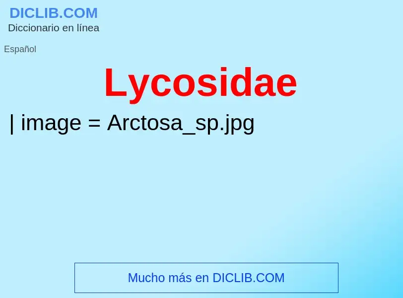 ¿Qué es Lycosidae? - significado y definición