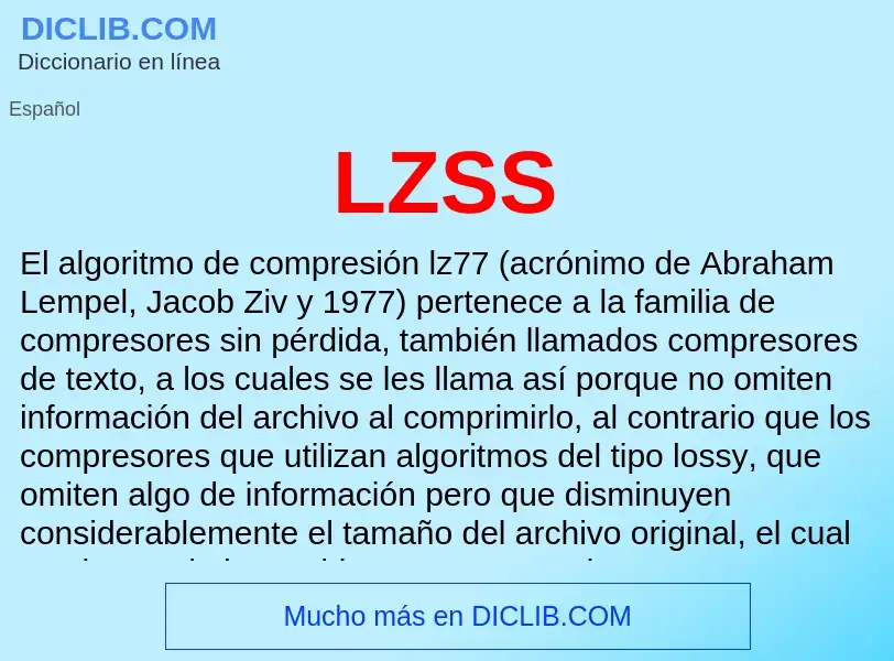 What is LZSS - definition