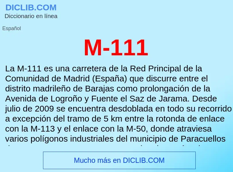 What is M-111 - meaning and definition