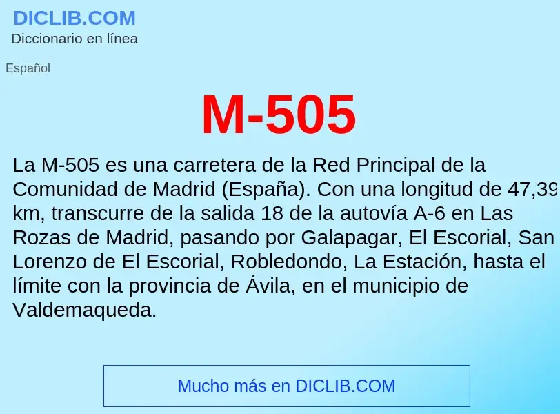 What is M-505 - meaning and definition