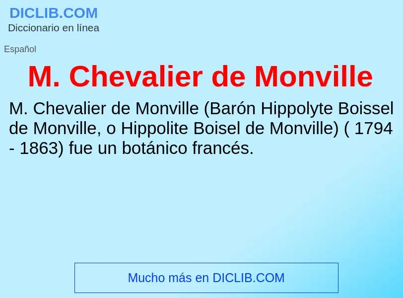 Τι είναι M. Chevalier de Monville - ορισμός