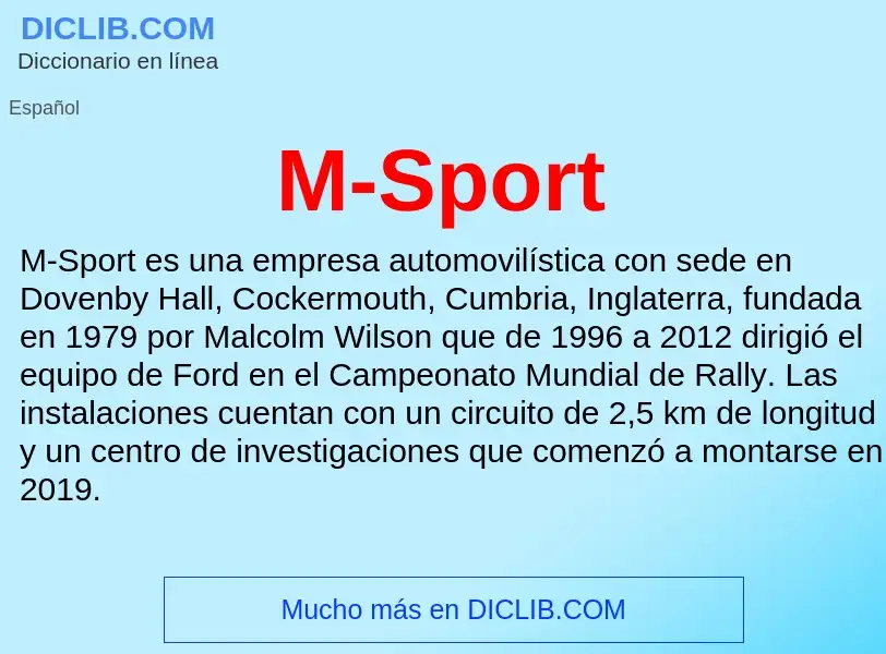 Wat is M-Sport - definition