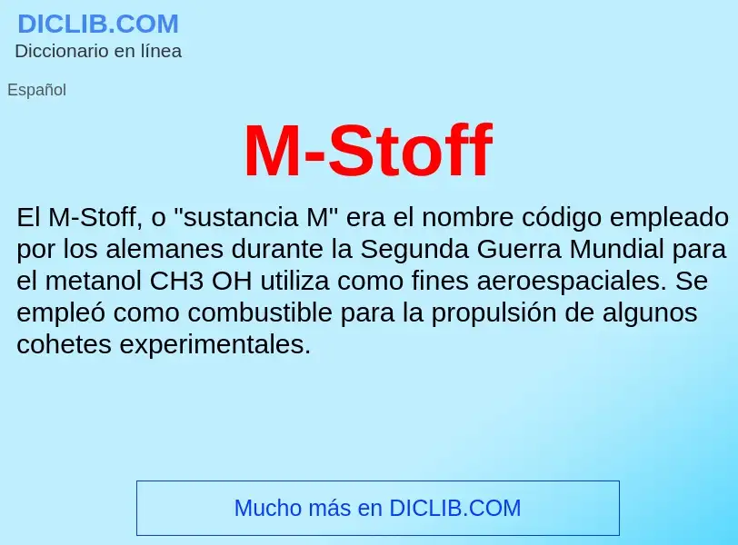 O que é M-Stoff - definição, significado, conceito