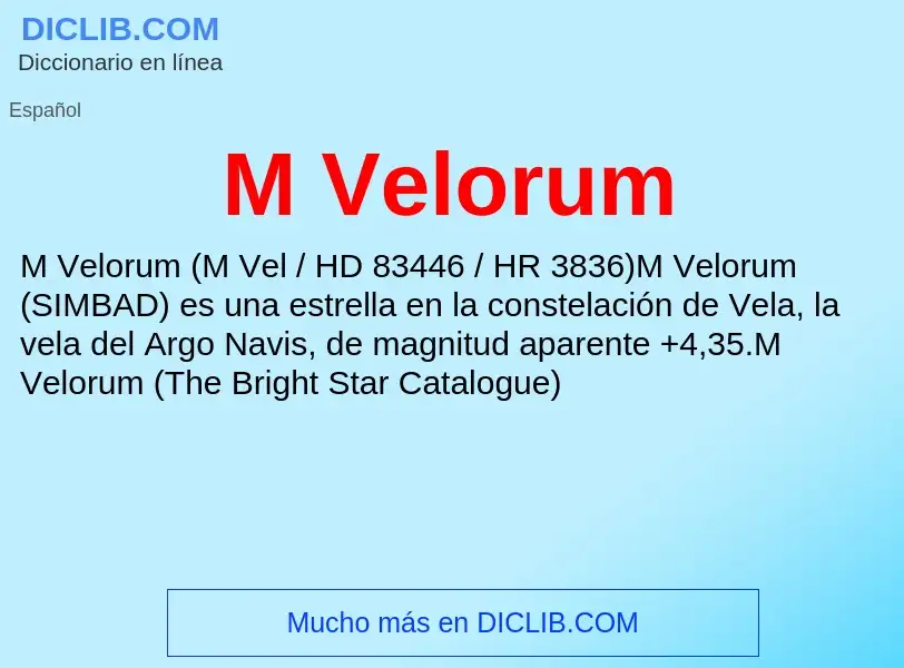 What is M Velorum - meaning and definition