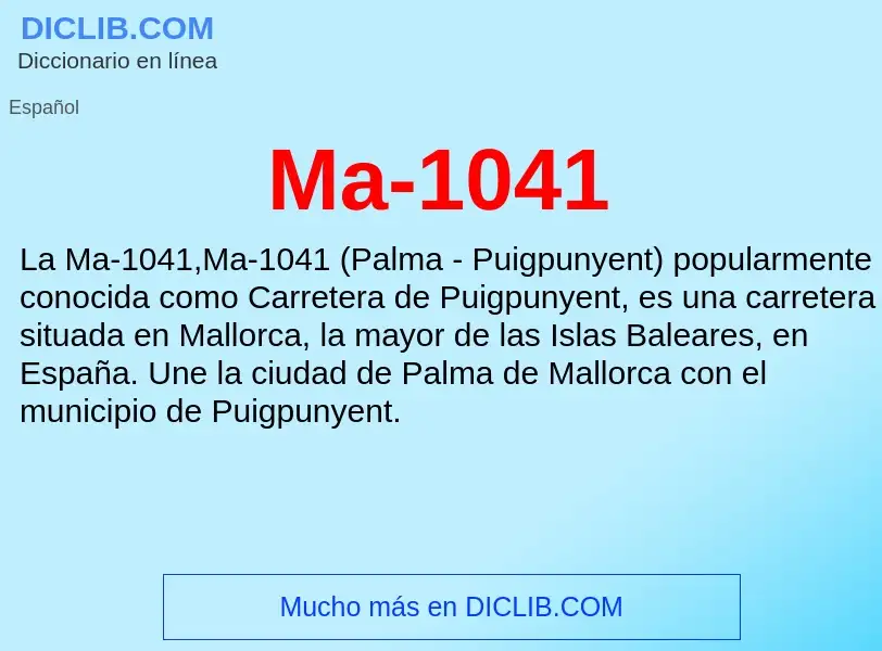 Wat is Ma-1041 - definition