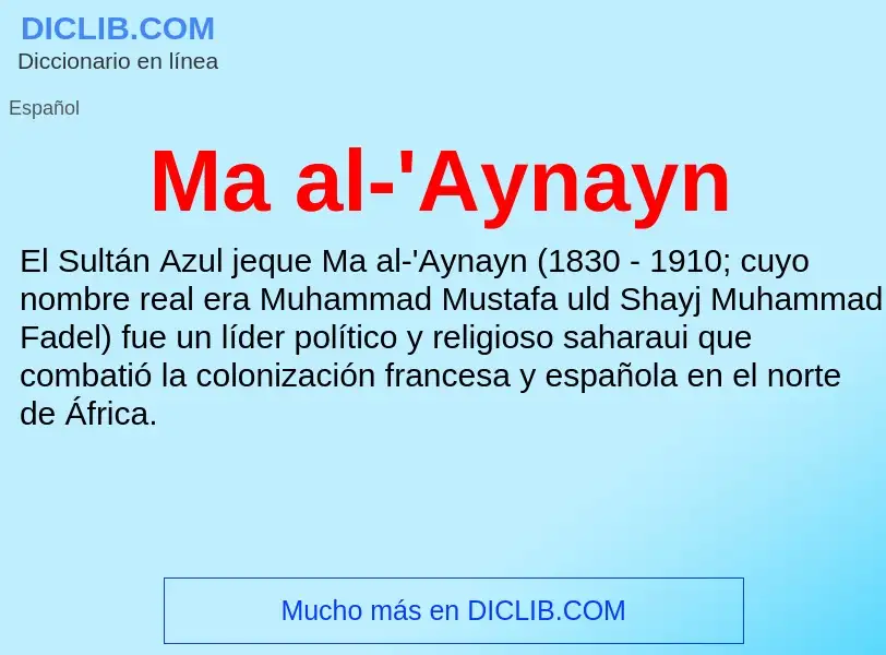 Wat is Ma al-'Aynayn - definition