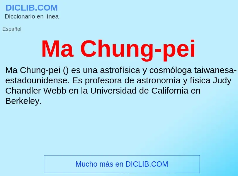 Wat is Ma Chung-pei - definition