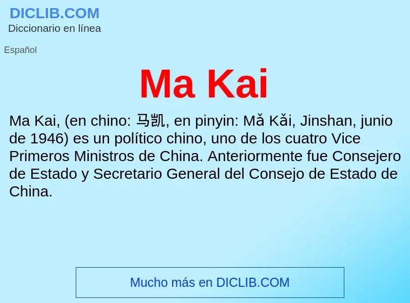 Wat is Ma Kai - definition