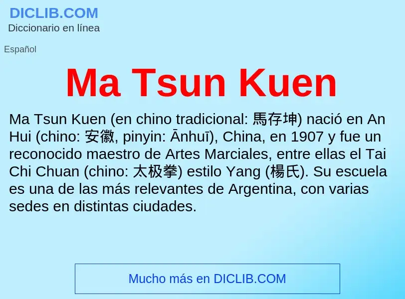 Wat is Ma Tsun Kuen - definition