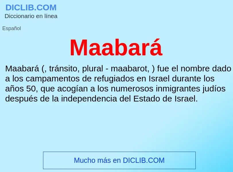 Wat is Maabará - definition