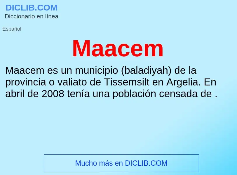 Wat is Maacem - definition