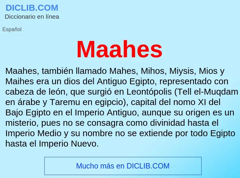 Wat is Maahes - definition