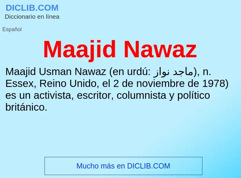 Wat is Maajid Nawaz - definition