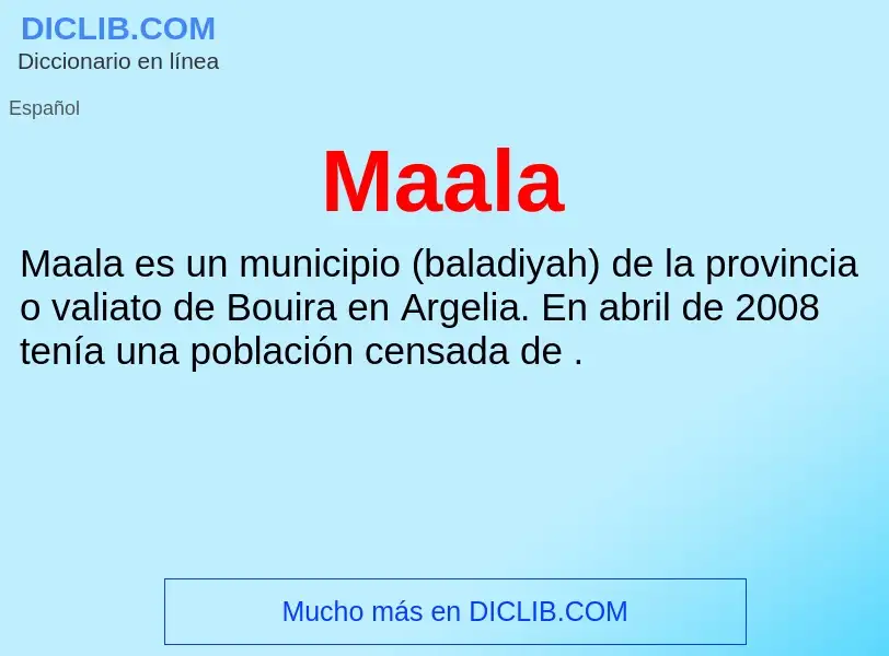 Wat is Maala - definition