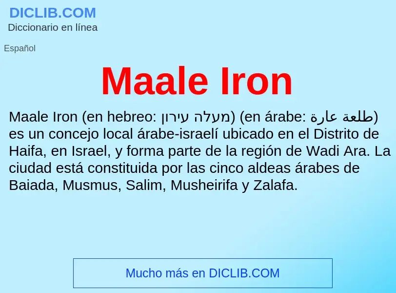 Wat is Maale Iron - definition