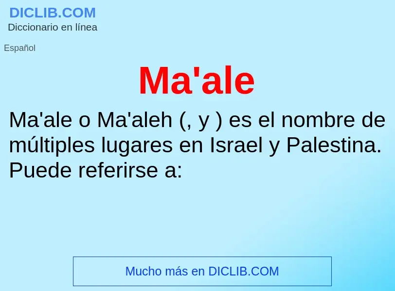 Wat is Ma'ale - definition