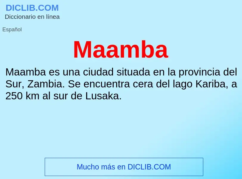 Wat is Maamba - definition