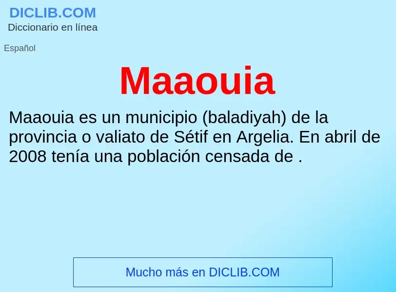 Wat is Maaouia - definition