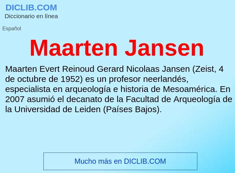 Wat is Maarten Jansen - definition