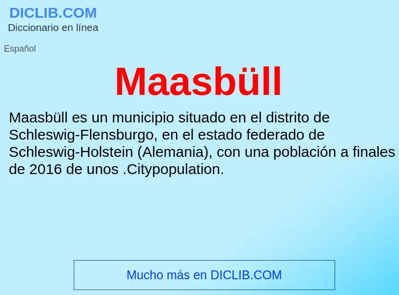 Wat is Maasbüll - definition