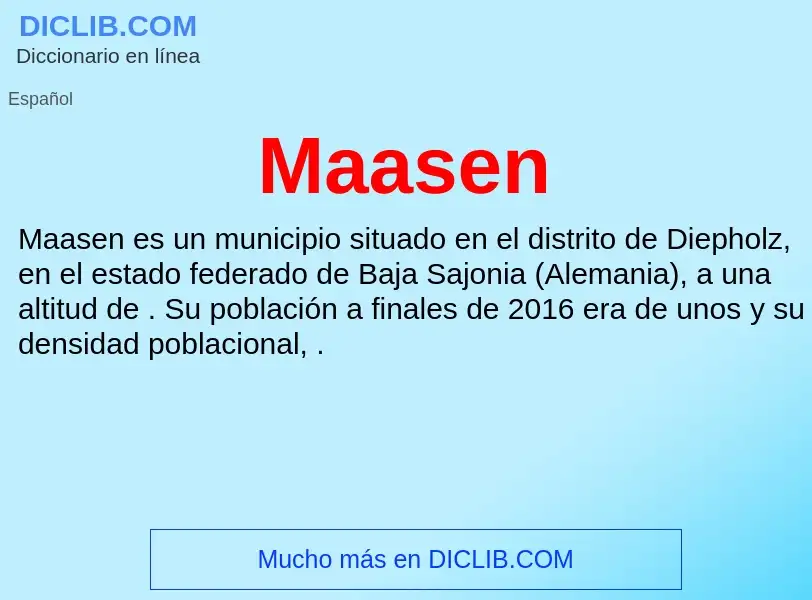 Wat is Maasen - definition