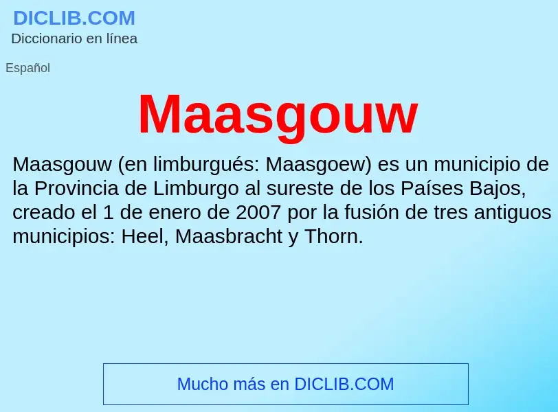 Wat is Maasgouw - definition