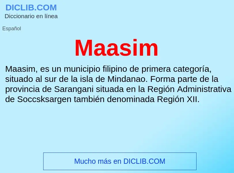 Wat is Maasim - definition