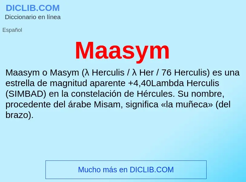 Wat is Maasym - definition