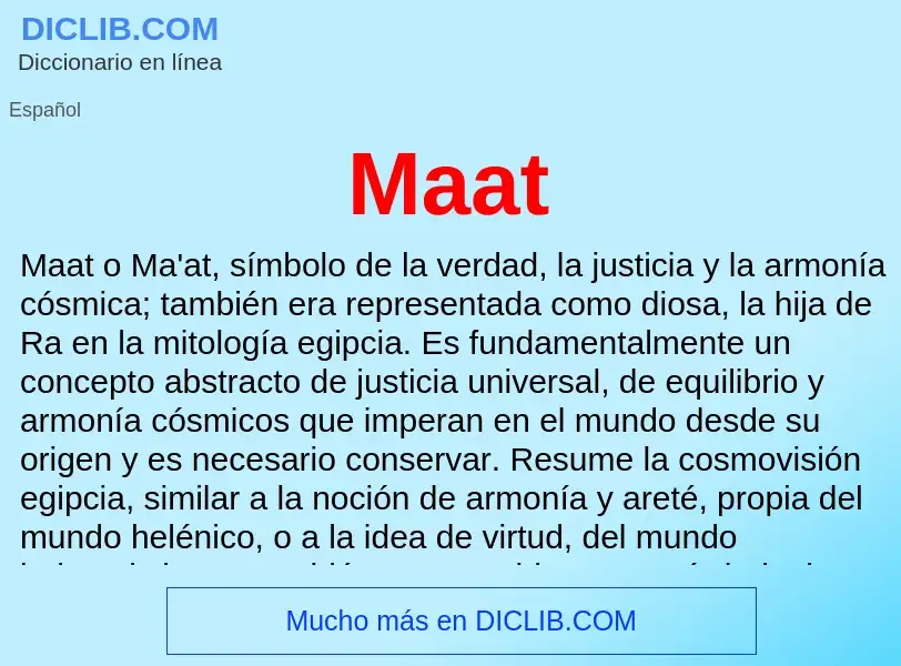 Wat is Maat - definition