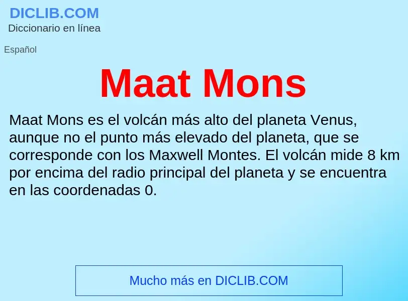 Wat is Maat Mons - definition