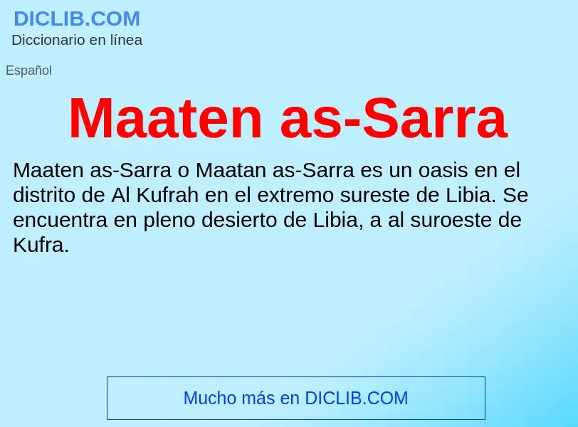 Wat is Maaten as-Sarra - definition