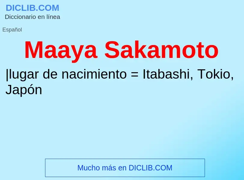 Wat is Maaya Sakamoto - definition